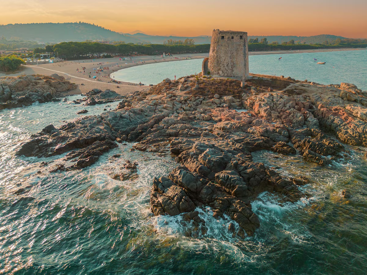Historic coastal tower near Galanias Hotel